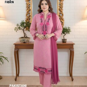 Pakistani Lulusar Mirror Work-pink